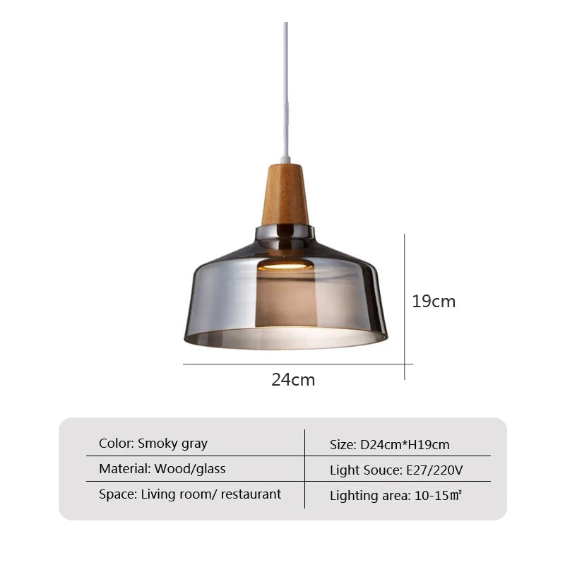 Modern Wood Hanging Lamp for Loft and Industrial Decor - Product view 5