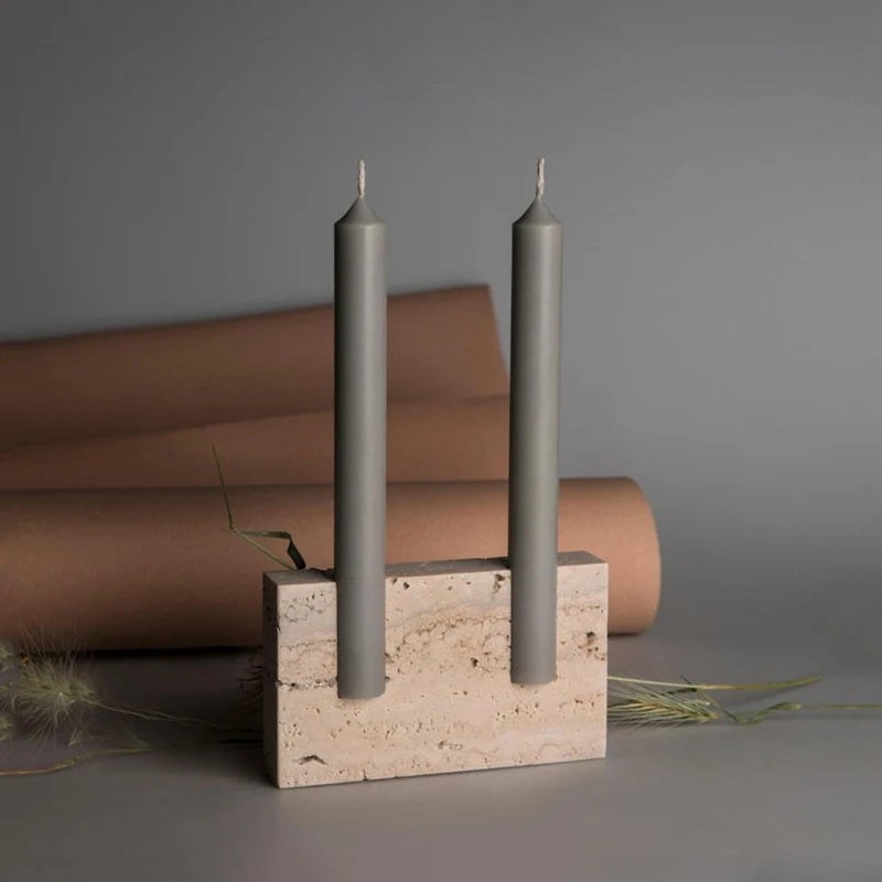 Warm Glow, Wabi-Sabi: Travertine Candleholder - Product view 3