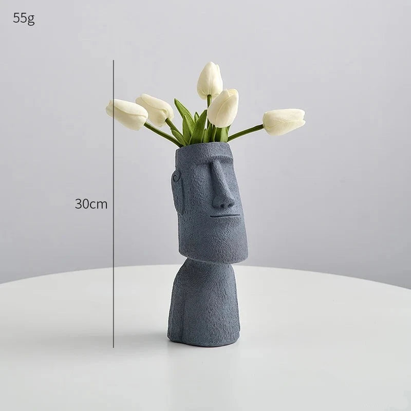 Abstract Ceramic Face Vase for Home Decor - Product view 6