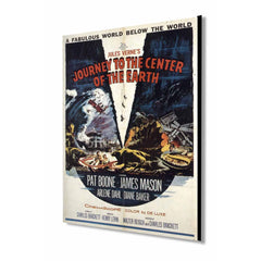 classic sci-fi movie poster on wood for Journey to the Center of the Earth