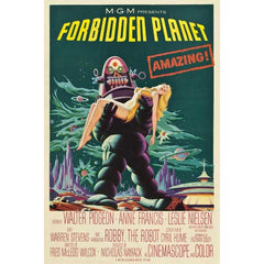 Forbidden Planet movie poster printed on wood