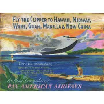 Pan Am Clipper landing in Hawaii