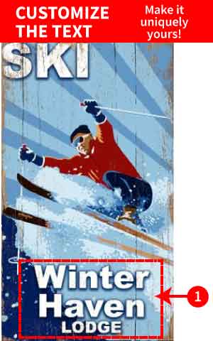 personalized ski wood sign