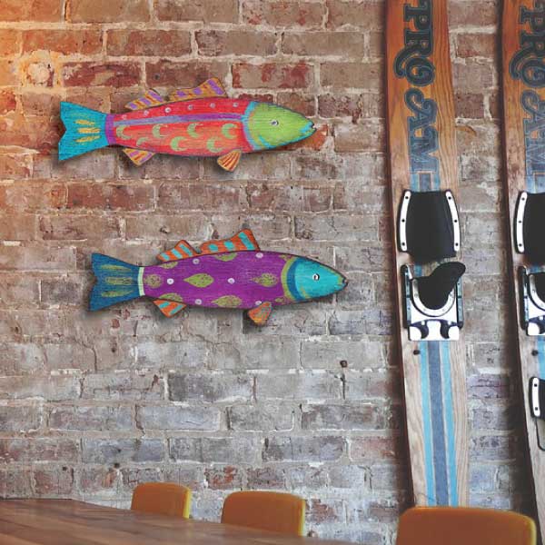 Colorful Fish, Funky, Wood Sign, Cutout