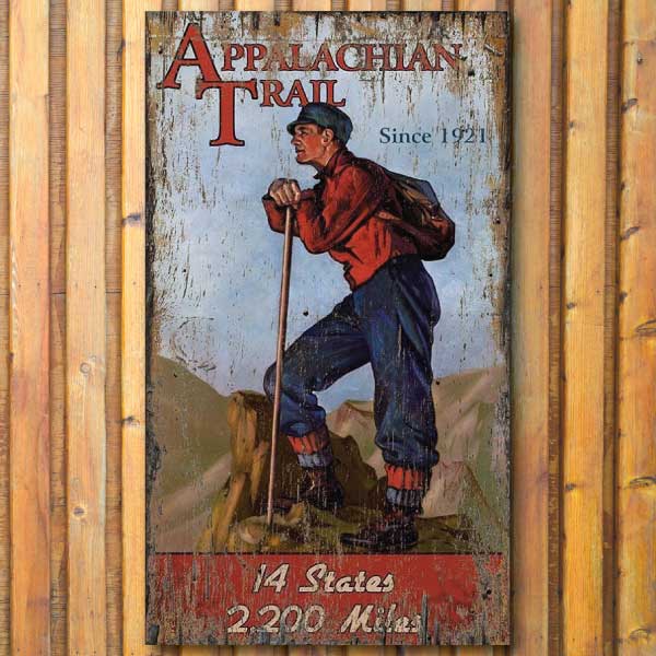 Appalachian Hiker | Hiking | Trail | Wood or Metal | Vintage Sign