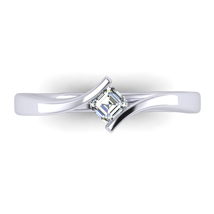 Twist solitaire store engagement ring