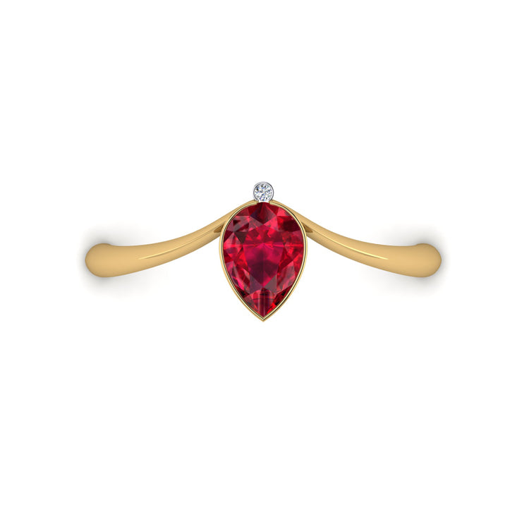 9ct Gold Pear Cut Ruby Ring - Rings from Cavendish Jewellers Ltd UK