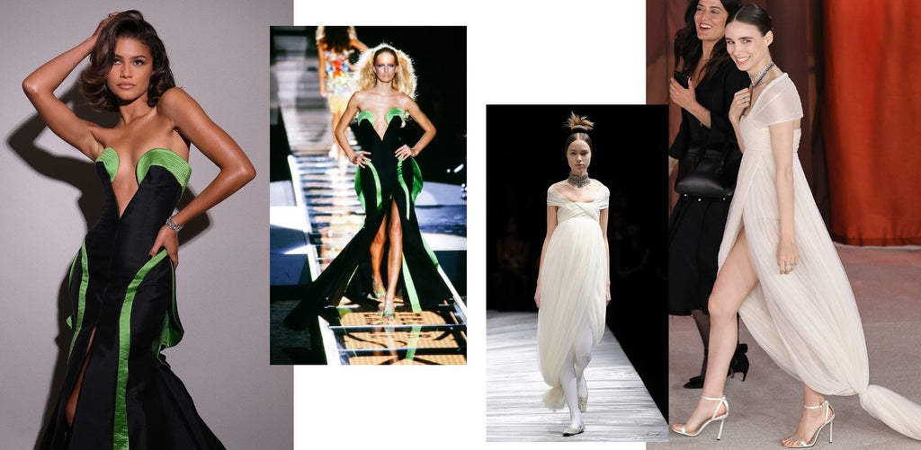 Zendaya Vintage versace and Rooney Mara vintage Alexander McQueen at the Oscars 2023