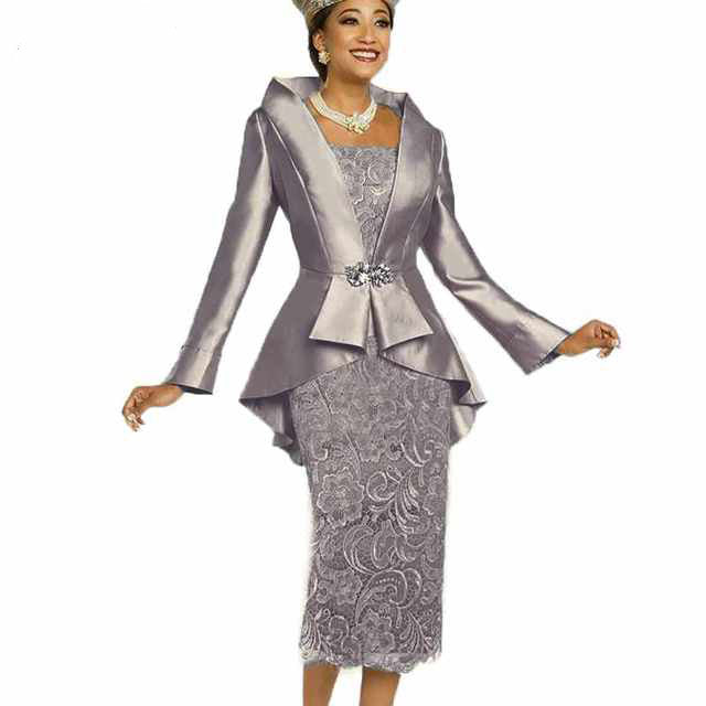 Guest Dressed-Two-Piece Mother Of The Bride/Groom Dress with Lace Body ...