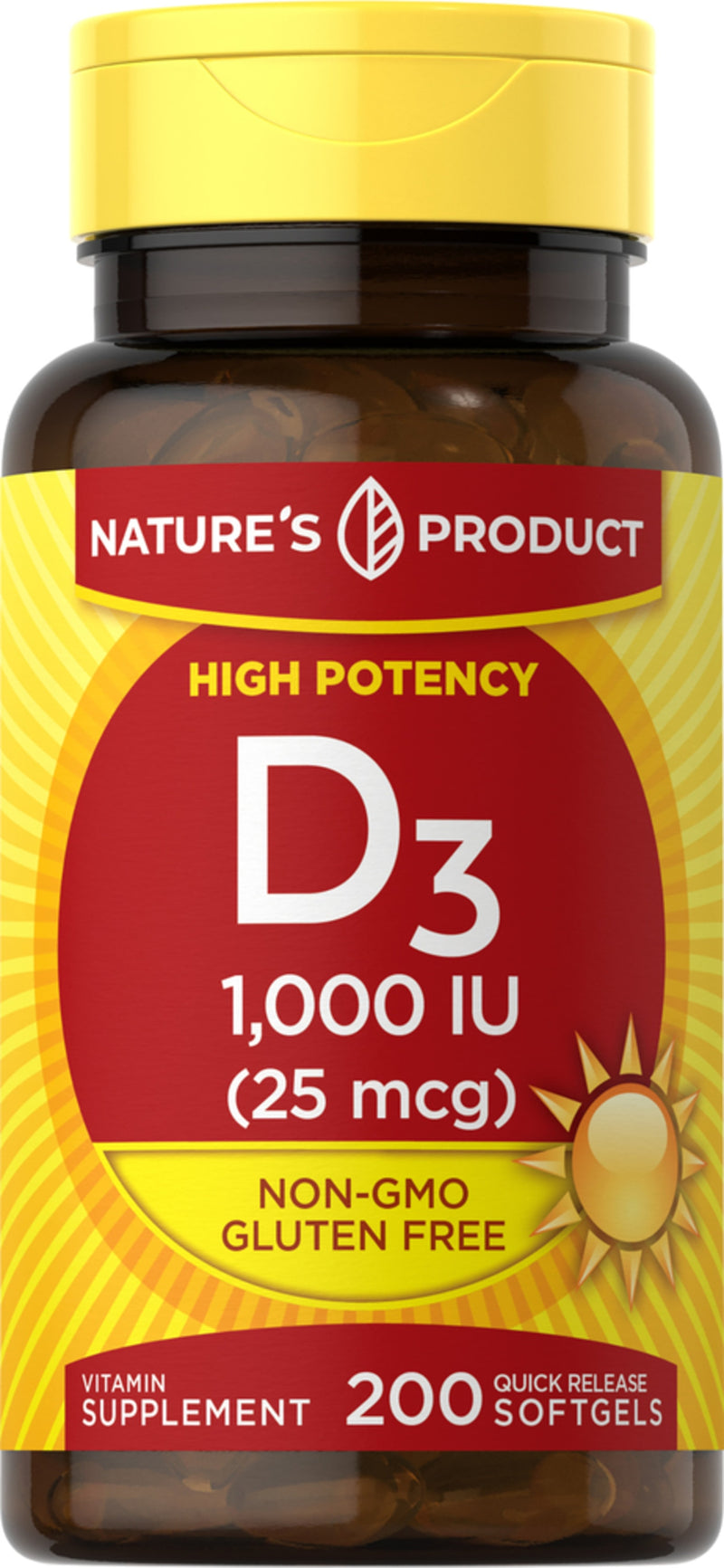 High Potency Vitamin D3 1000 Iu 200 Quick Release Softgels 5864