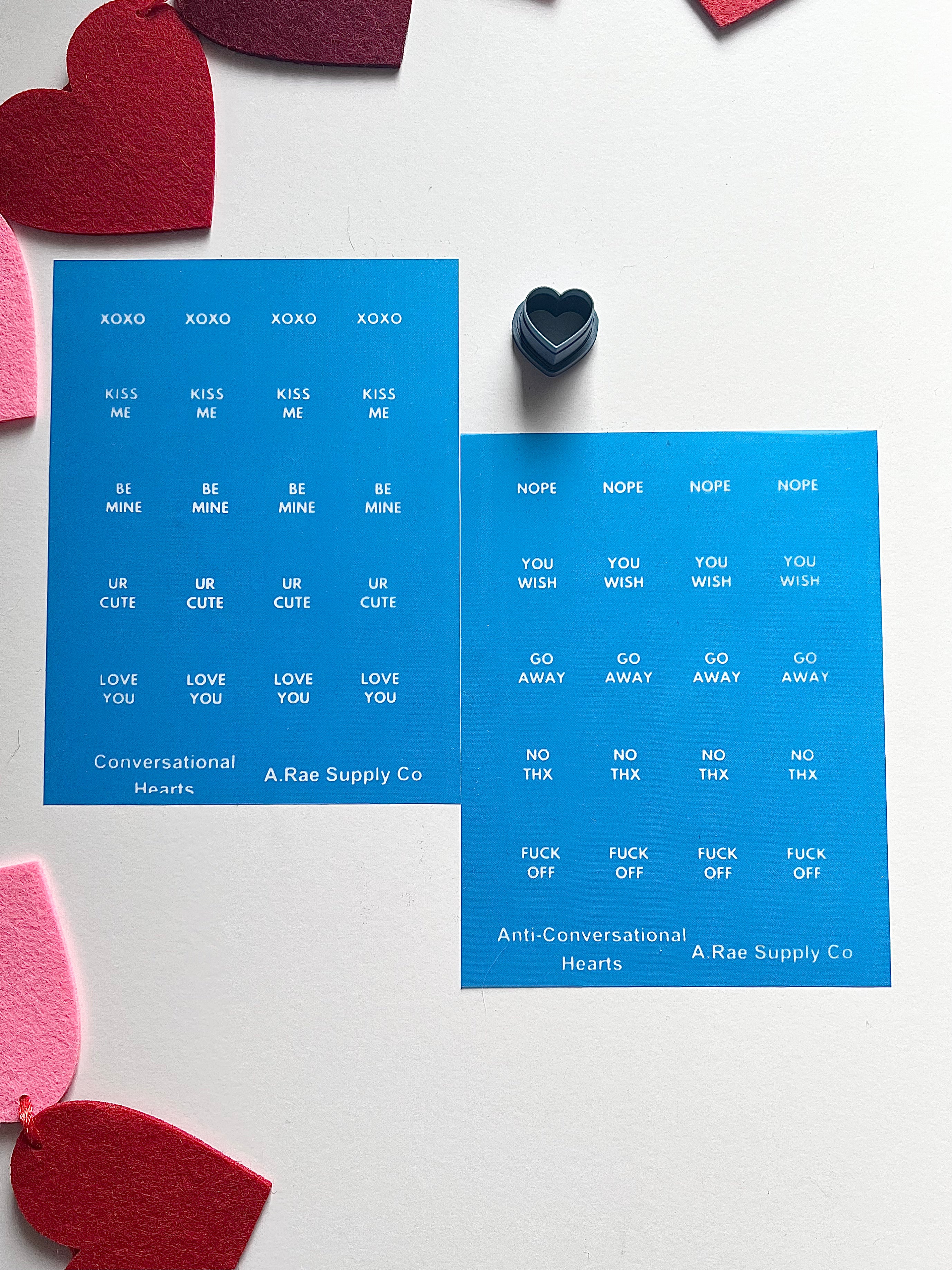 Conversation Hearts Silkscreen Set with Heart Cutter