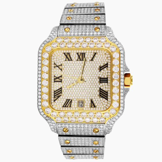 Moissanite Two Tone Yellow Gold Watch - Zotic product image