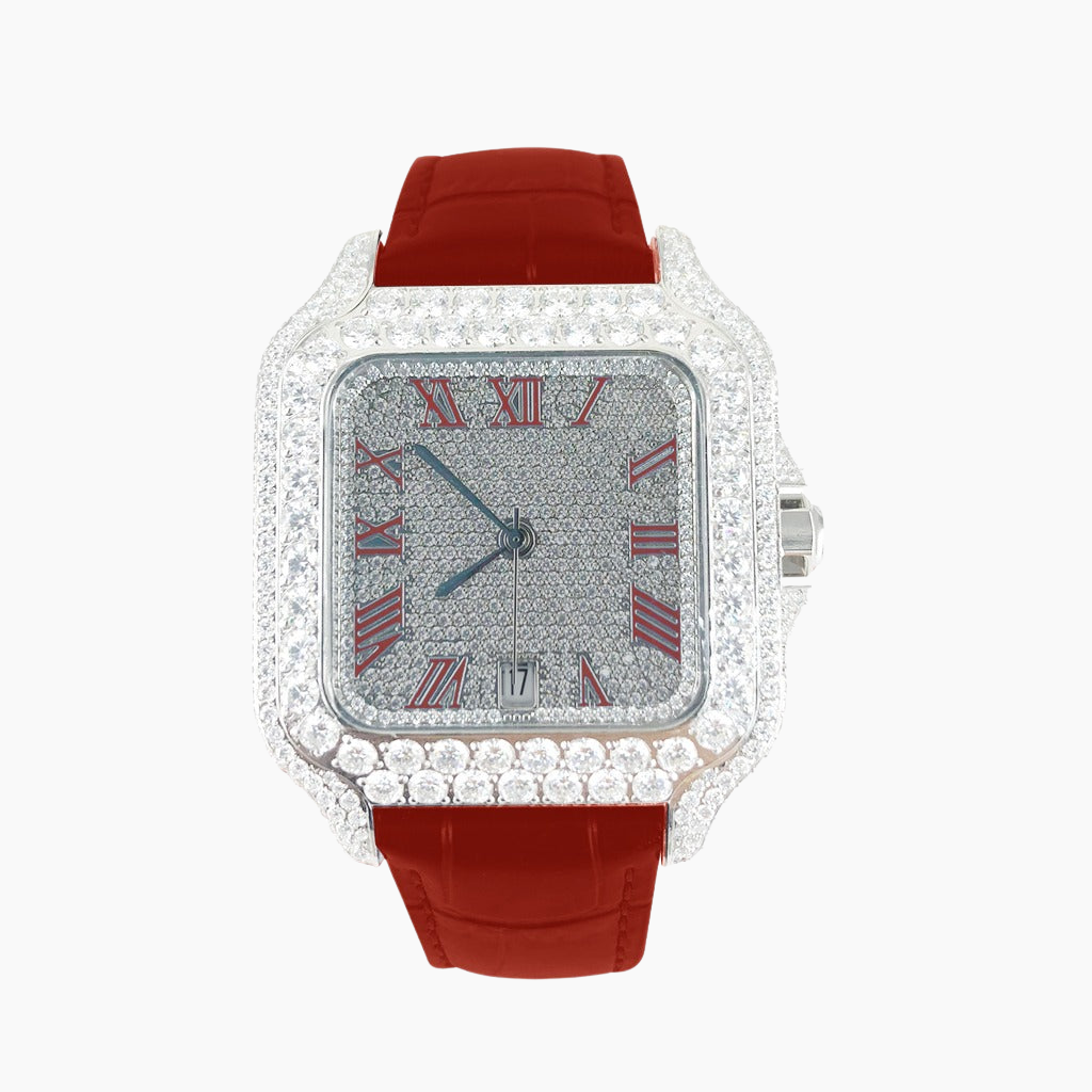 Red VS Moissanite Stainless Steel Luxury Watch - Zotic product image