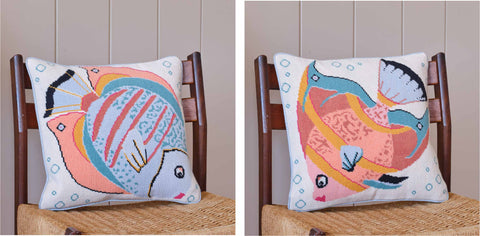 ehrman cushions kits. Discus fish and angel fish finished cushions