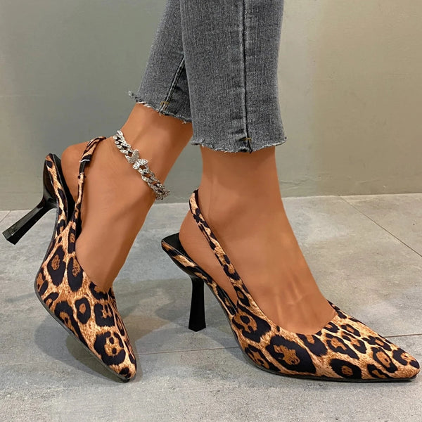 Scarpin Slingback Animal Print