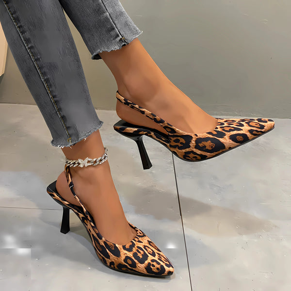 Scarpin Slingback Animal Print