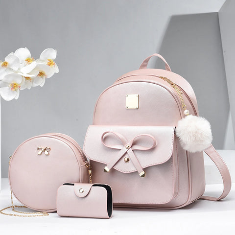 Mochila Feminina Kawaii - Kit com 3 peças