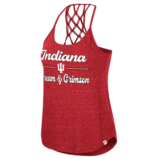 Ladies Indiana Hoosiers Ribbed Crimson Sports Bra - Official