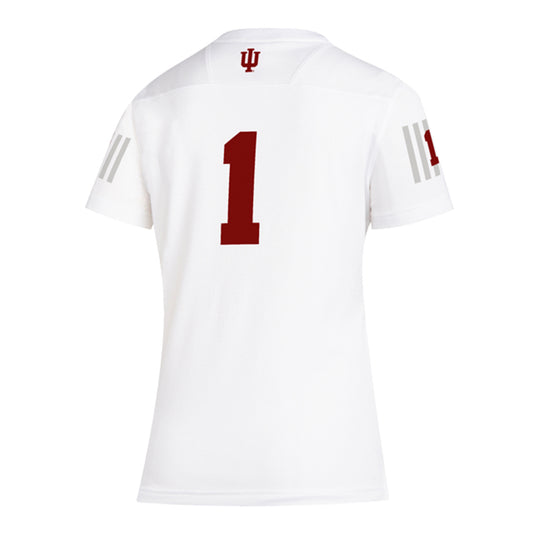 Indiana Hoosiers Adidas Football #1 Replica White Jersey / Large