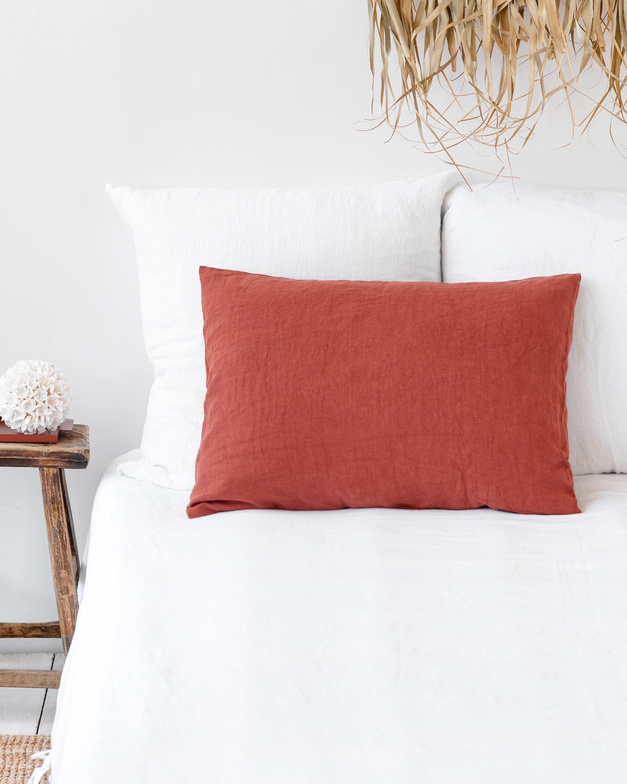 Clay linen pillowcase