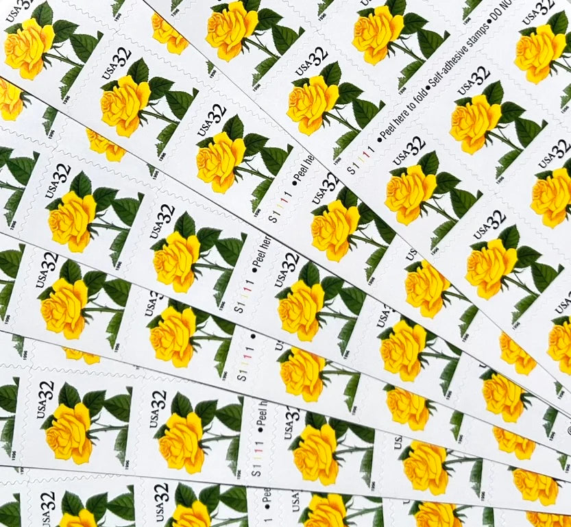 Yellow Rose USPS Stamps - Vintage Floral Stamps – studioACK