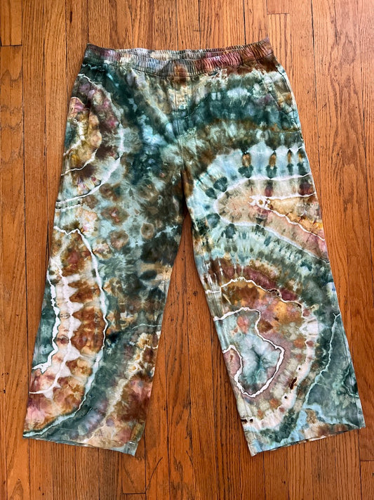 Tie Dye Linen Pants 3X Ice Dye Agate Watercolor – nancyshandmadegoods