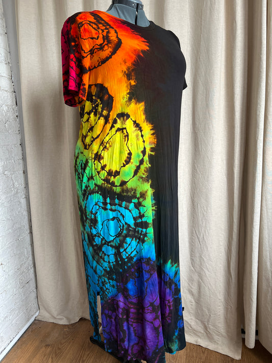 Tie Dye Maxi Dress 1x Ice dye – nancyshandmadegoods