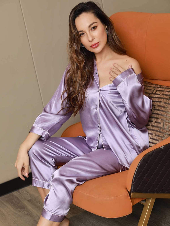 Silksilky Long Sleeve Silk Sleepwear Silky Soft Pyjamas – UK-SILKSILKY