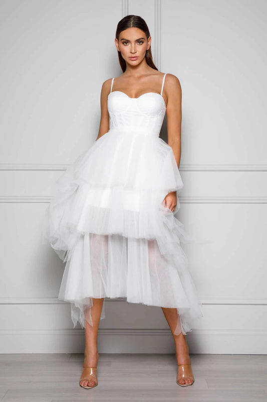 Maison Fairy Floss Tulle Dress in White by Elle Zeitoune - RENTAL