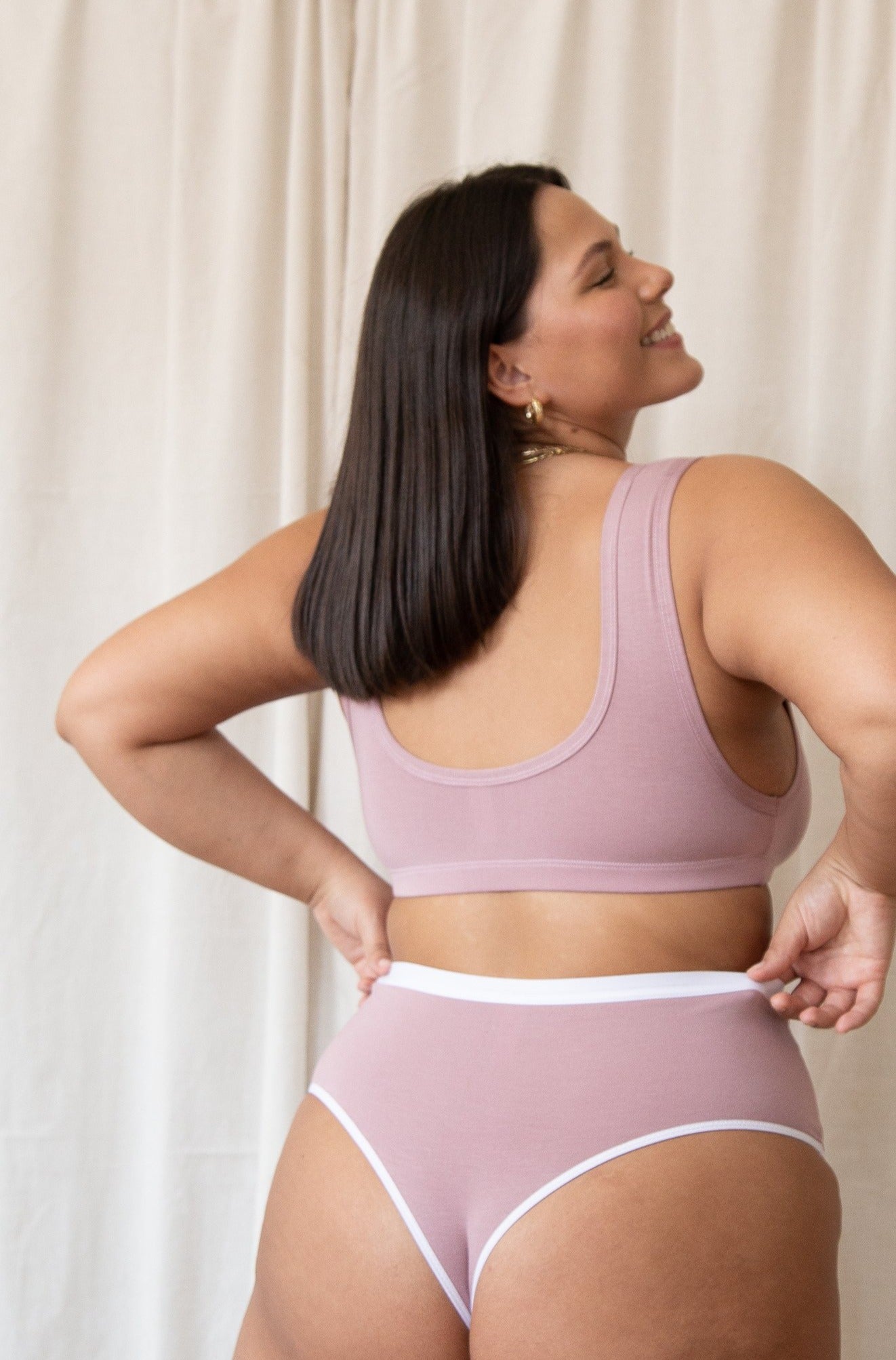 MARY YOUNG High Waist Thong in Mauve