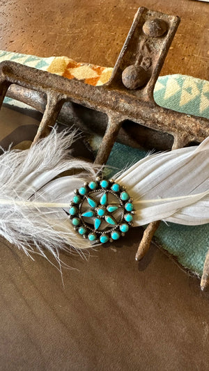 Pin - Vintage Zuni Point Turquoise - Haus of CuCu