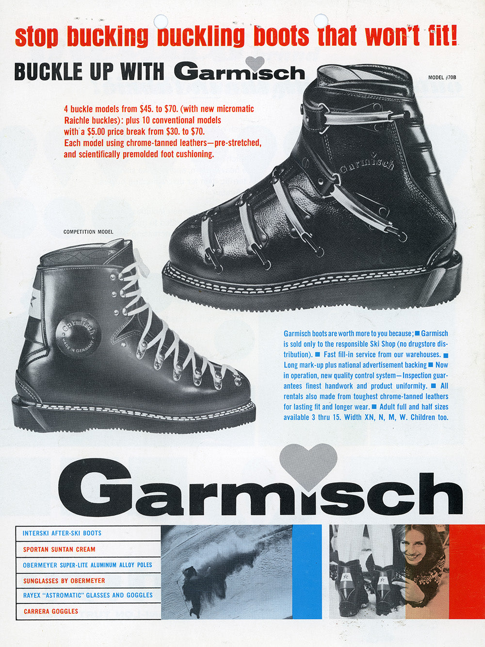 1965 Obermeyer Garmish Boot advertisement