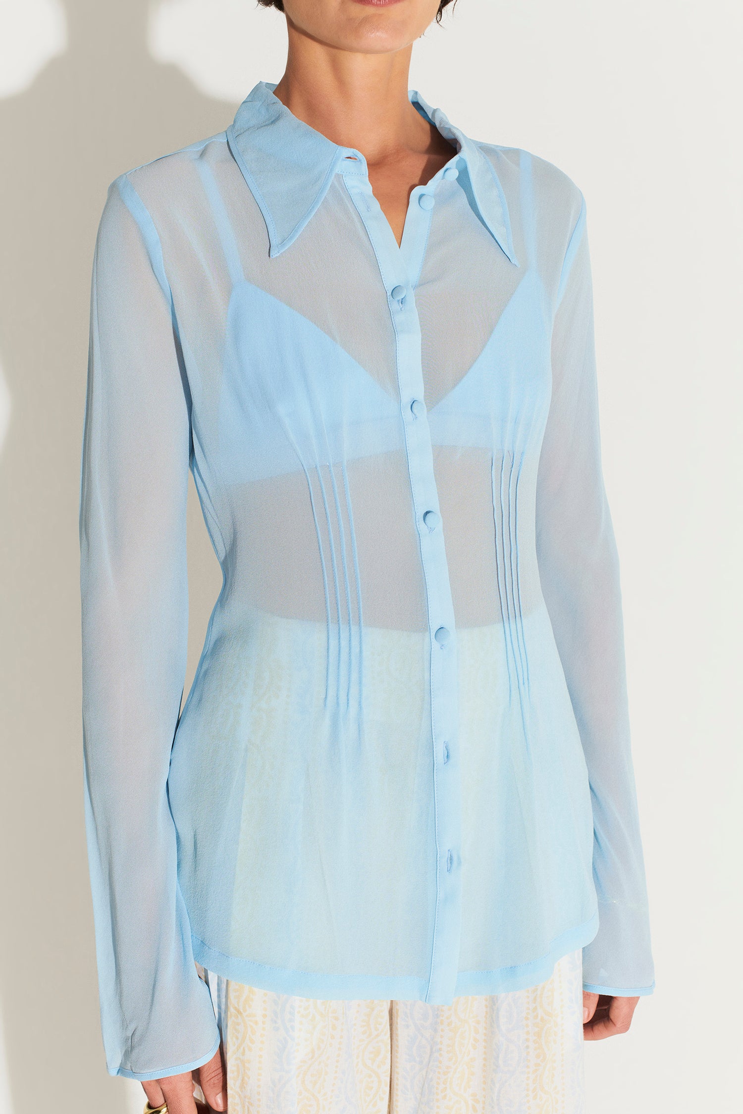 Maple Sheer Shirt Cornflower