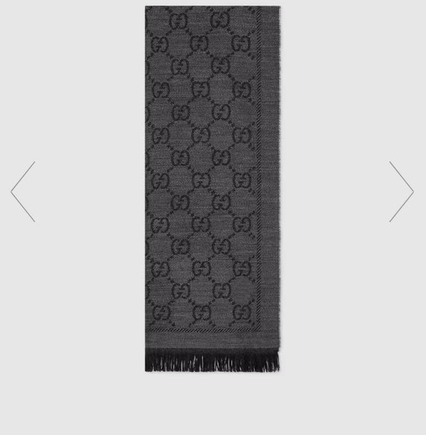 Gucci GG Jacquard Knitted Scarf - Gray/Pink – Shop It | شوب أت