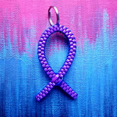 huntington awareness ribbon keyring