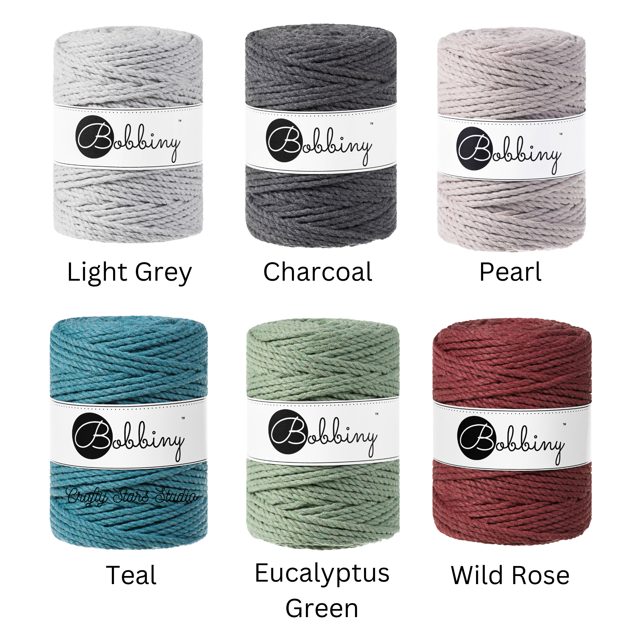 Bobbiny Braided Cord, Charcoal 3mm, 5mm, 9mm (108 yards/100m) – Our  Little Crochet Shop