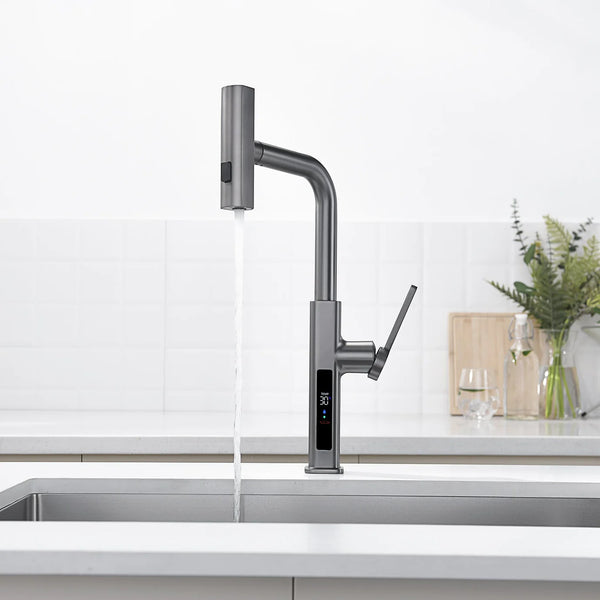 Single-hole kitchen sink faucet