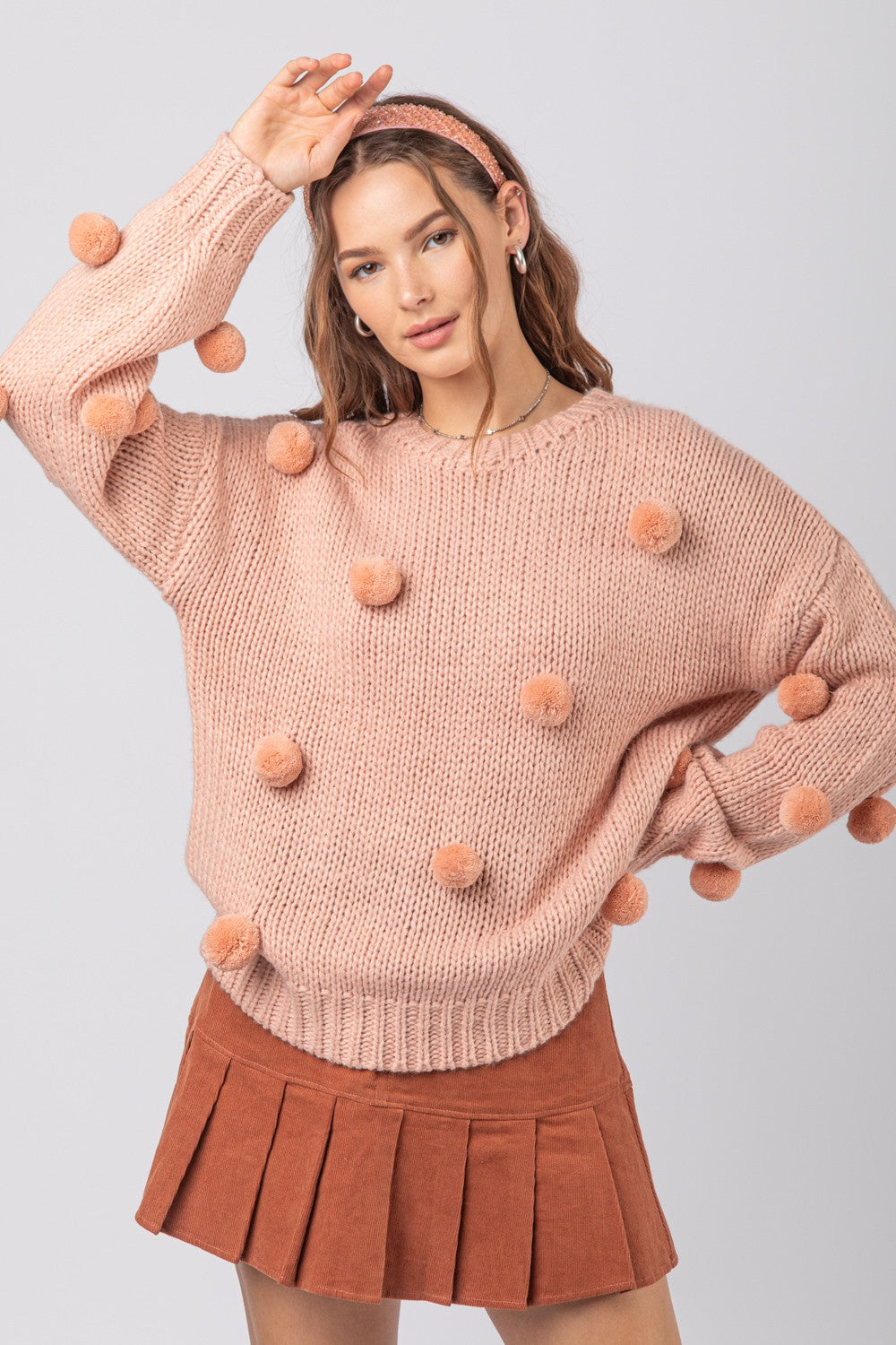 Flower Power Oversized Sweater - Cream, Pink and Orange, Small | Hazel and Olive | Boutique Fashion