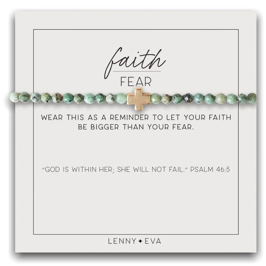 Faith Over Fear Bracelet-Turquoise