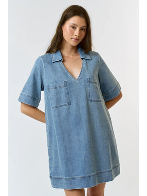 Como Denim Dress - A Little Bird Boutique
