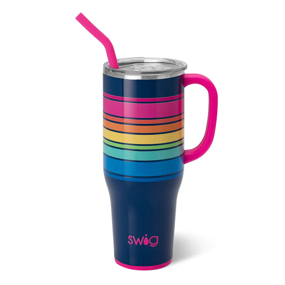 Swig 40 Oz Stainless Steel Mega Mug With Handle Lid and Straw With