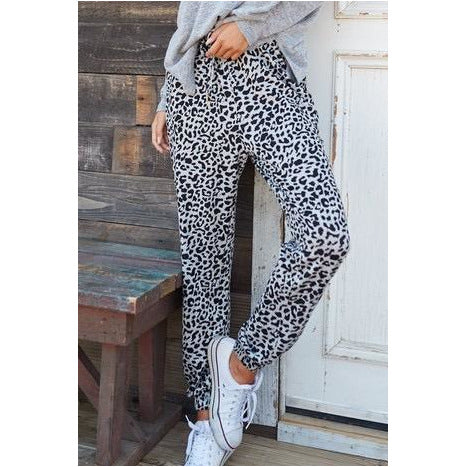 Grey Animal Print Joggers