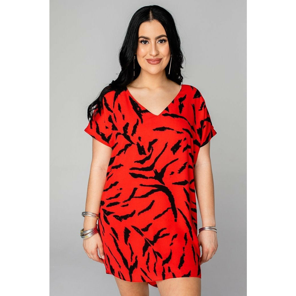 Bird Print Dress Plus Size