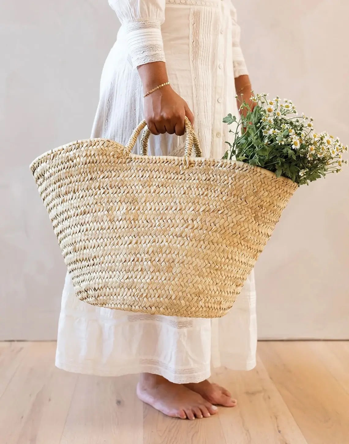 French Straw Market Basket Tote Bags