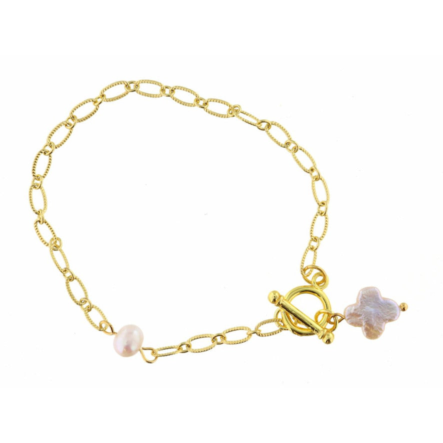 Jane Marie Pearl and Gold Caroline Bracelets