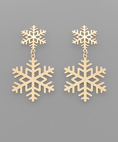 Snowflake Shaped Rhinestone Stud Earrings in Rose Gold – DOTOLY