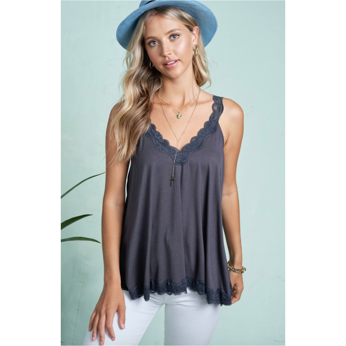 Scallop Lace Trim Tank