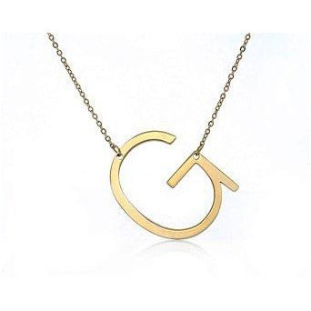 Large Initial Necklace - Big Letter Necklace