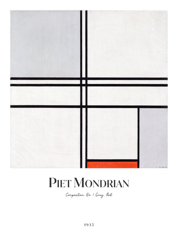 composition no 1 gray red by Mondrian