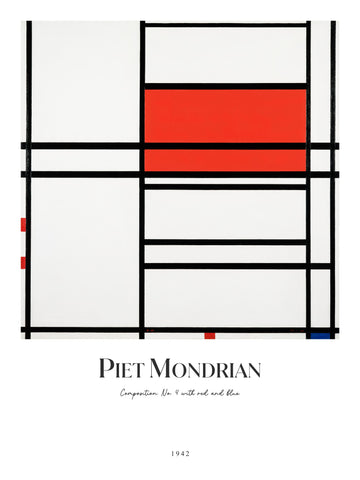 composition no 4 with red and blue 1942 by Mondrian